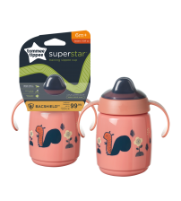 Cana Tommee Tippee Sippee cu protectie BACSHIELD ™ si capac, 300 ml, 6 luni +, Roz, 1 buc